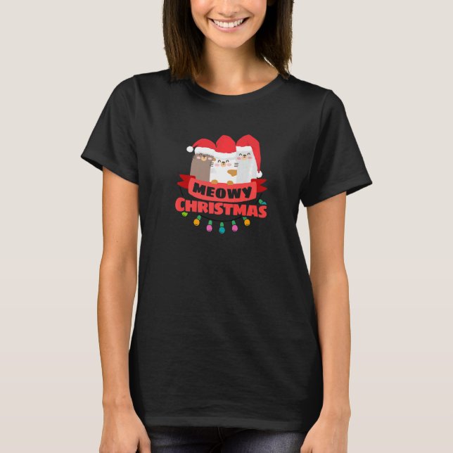 Camiseta Merry Catmas Christmas Cats Xmas Holiday   (Frente)