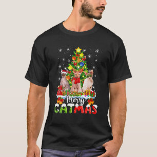 Camiseta Merry Catmas Sphynx Cat Santa Xmas Tree Christmas