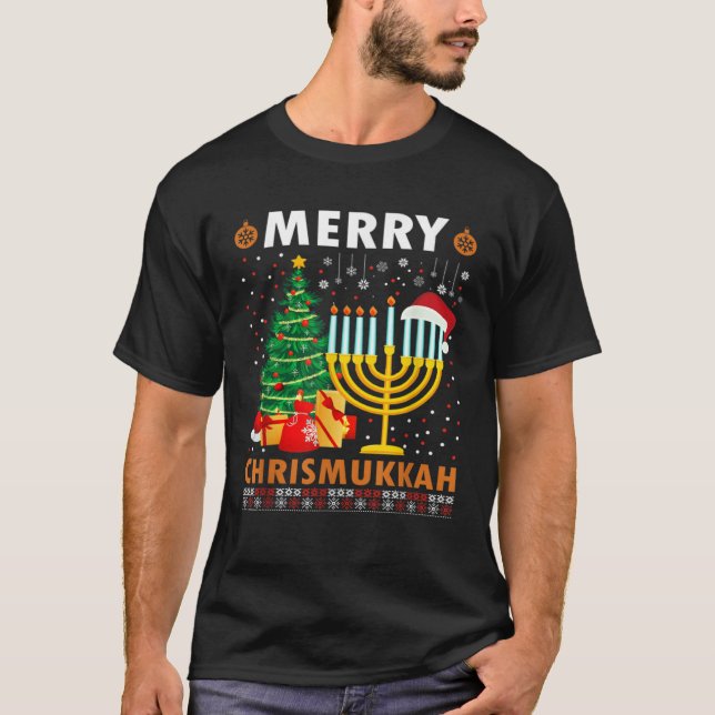 Camiseta Merry Chrismukkah 2021 Happy Hanukkah Christmas Sa (Frente)