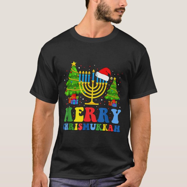 Camiseta Merry Chrismukkah 2024 Happy Hanukkah Christmas Sa (Frente)