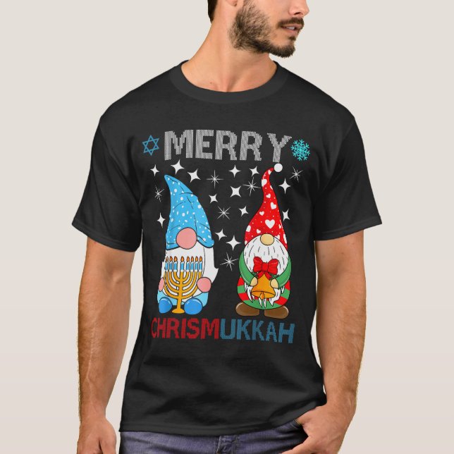 Camiseta Merry Chrismukkah Funny Gnomes Christmas And Hanuk (Frente)