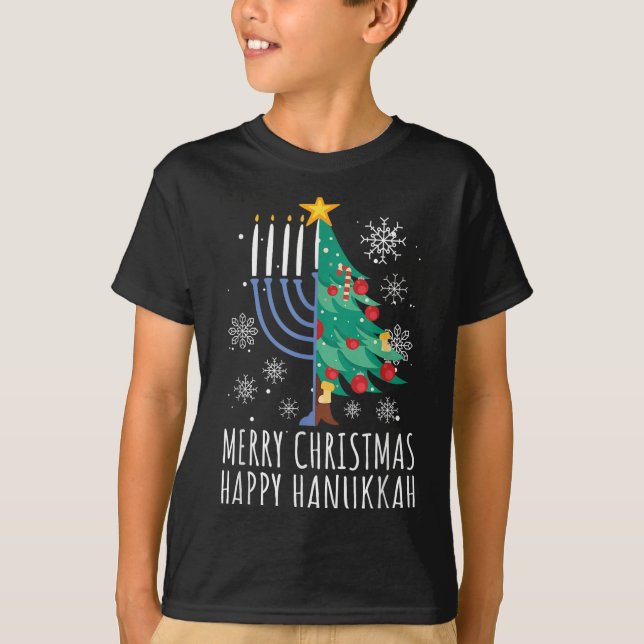 Camiseta Merry Chrismukkah Happy Christmas Hanukkah  (Frente)