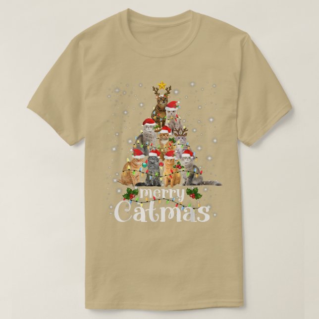Camiseta Merry Christmas 2022 Funny Cats With Santa Hat Mer (Frente do Design)