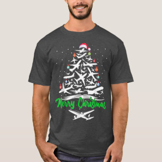 Camiseta Merry Christmas  Airplane Christmas Tree Plane Xma
