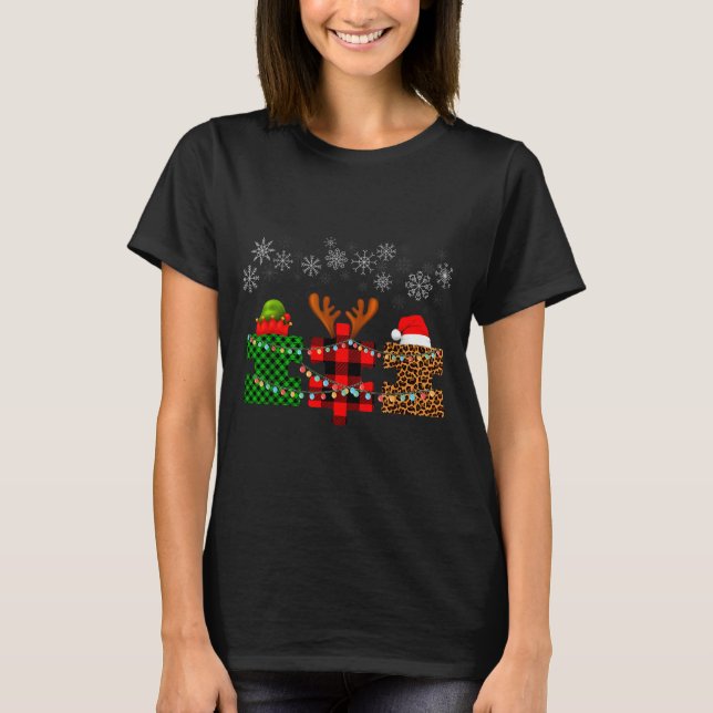 Camiseta Merry Christmas And Snowflakes Autism Merry Christ (Frente)