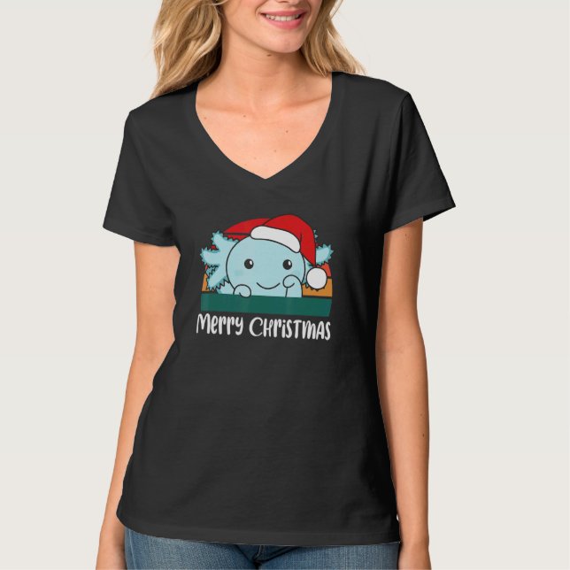 Camiseta Merry Christmas   Axolotl Christmas (Frente)