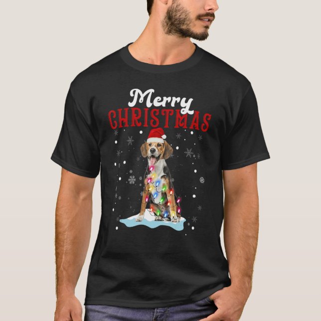 Camiseta Merry Christmas Beagle Tree Lights Beagle Christma (Frente)