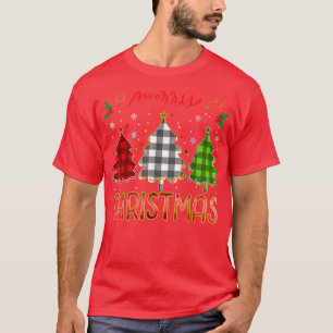 Camiseta Merry Christmas Buffalo Plaid Tree Lights Pajama M