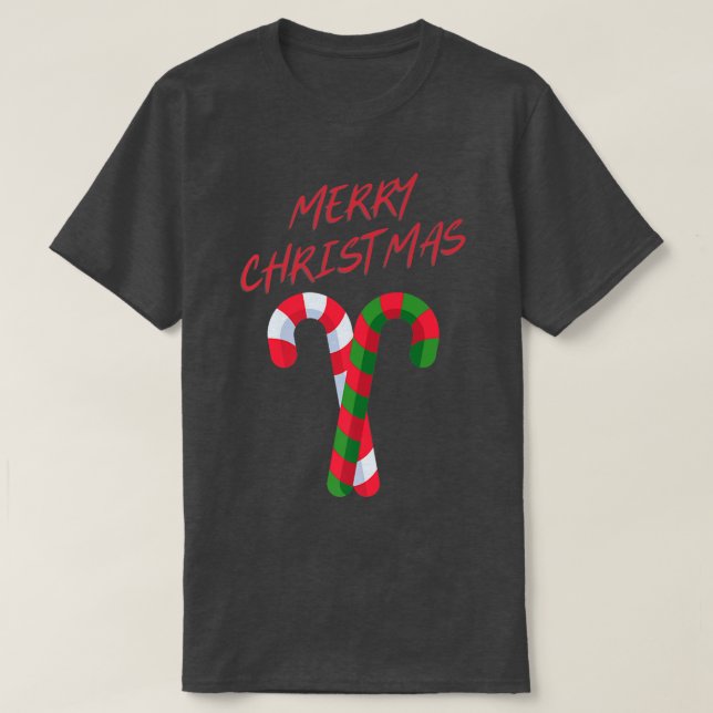 Camiseta Merry Christmas Candy Cane 43 (Frente do Design)