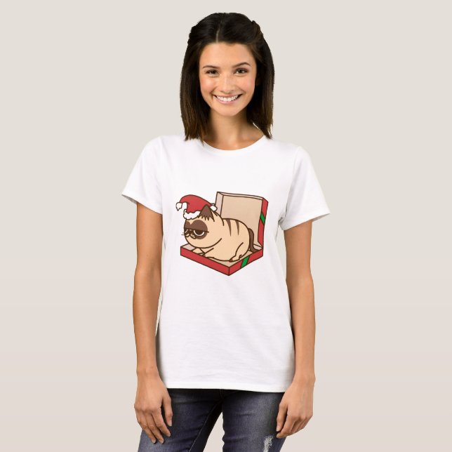 Camiseta merry christmas Cat (Frente Completa)