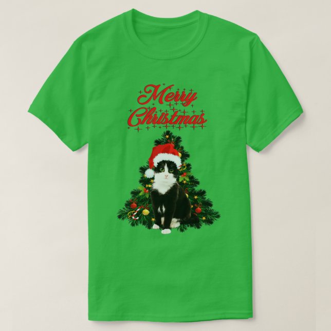 CAMISETA MERRY CHRISTMAS CAT (Frente do Design)