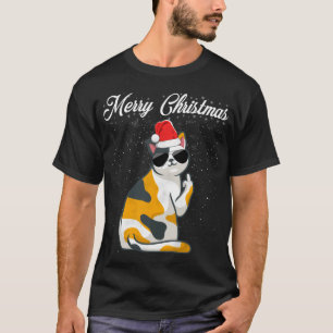 Camiseta Merry Christmas Cat Middle Finger Rude Xmas Ugly C