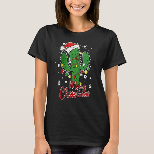 Camiseta Merry Christmas  Christmas Cactus Christmas Tree (Frente)