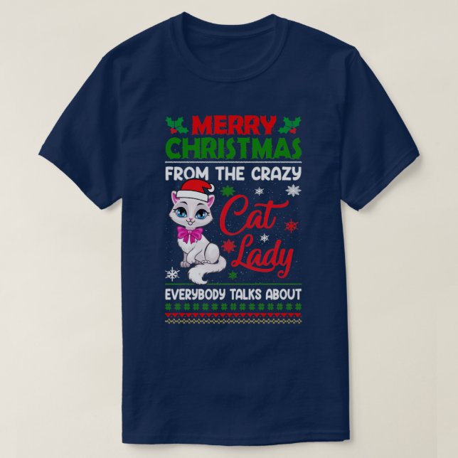 CAMISETA MERRY CHRISTMAS DA LOJA DE GATO LOUCO DE TODOS (Frente do Design)