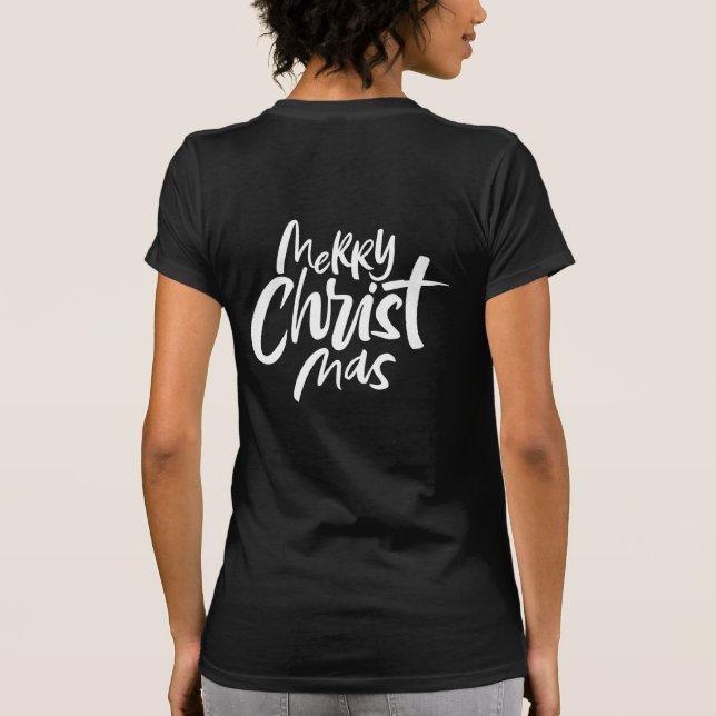 Camiseta Merry CHRISTmas deixando Jesus Cristo cristão (Verso)
