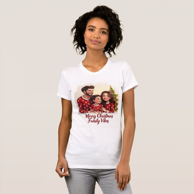 Camiseta Merry Christmas Family Vibes Shirt (Frente Completa)