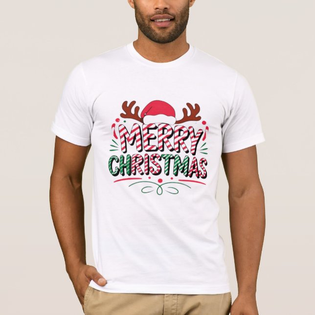 Camiseta Merry Christmas Festive Style (Frente)