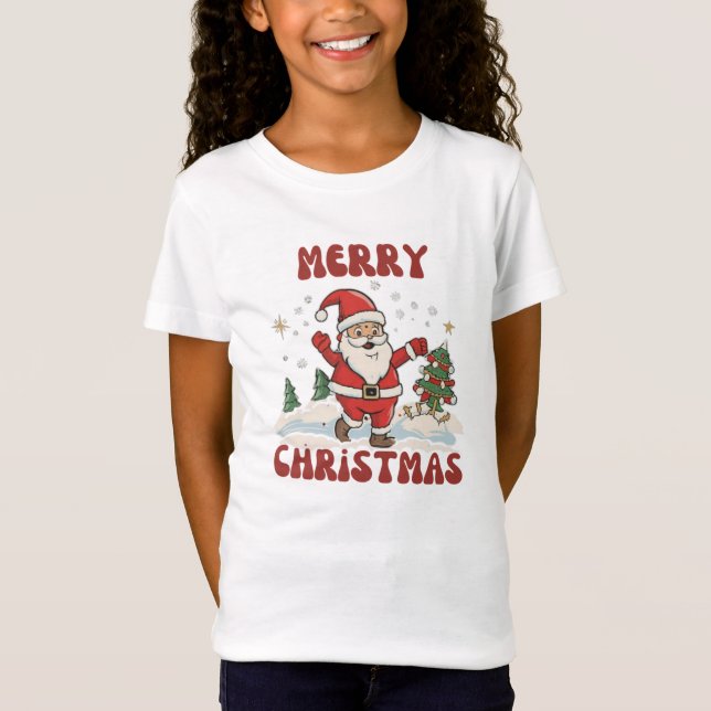 Camiseta Merry Christmas Fine Jersey T-shirt (Frente)