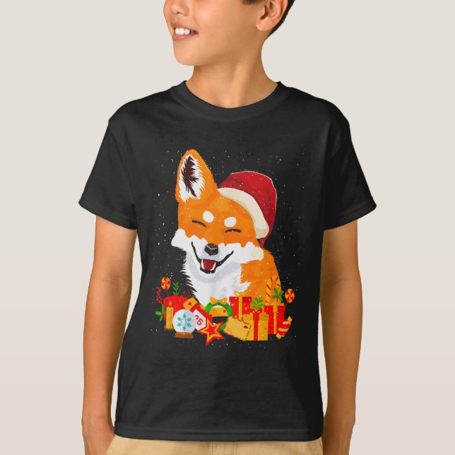 Camiseta Merry Christmas Fox Foxes Ugly X-mas Sweater Santa (Frente)