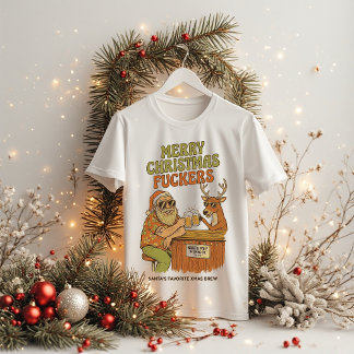 Camiseta Merry Christmas Fuckers Santa Beer vintage 1978