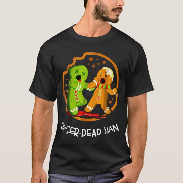 Camiseta Merry Christmas Ginger-dead Man Cookie Zombie Xmas (Frente)