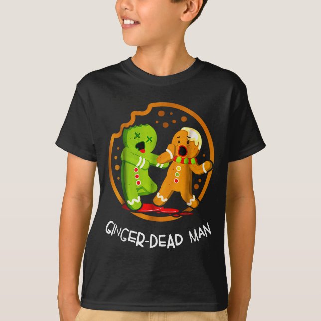 Camiseta Merry Christmas Ginger-dead Man Cookie Zombie Xmas (Frente)
