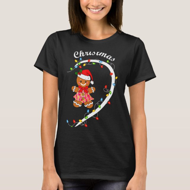 Camiseta Merry Christmas Gingerbread Couple Christmas Pajam (Frente)