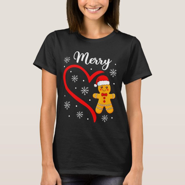 Camiseta Merry Christmas Gingerbread Family Couples Xmas Pa (Frente)