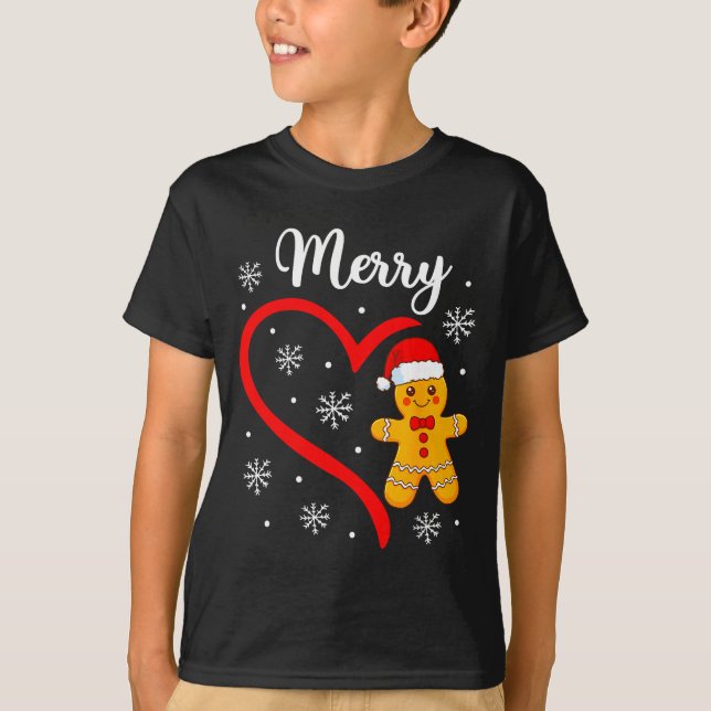 Camiseta Merry Christmas Gingerbread Family Couples Xmas Pa (Frente)