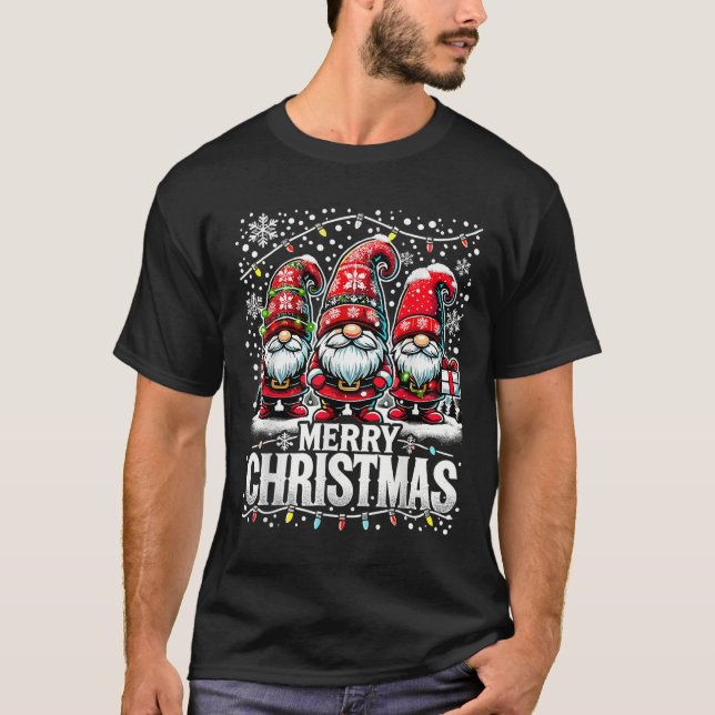 Camiseta Merry Christmas Gnome Funny Family Christmas  (Frente)