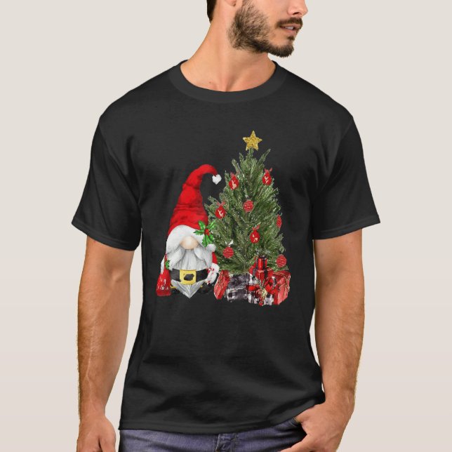 Camiseta Merry Christmas  Gnome With Christmas Tree Xmas (Frente)