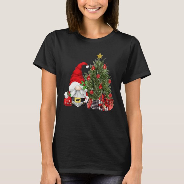 Camiseta Merry Christmas  Gnome With Christmas Tree Xmas (Frente)