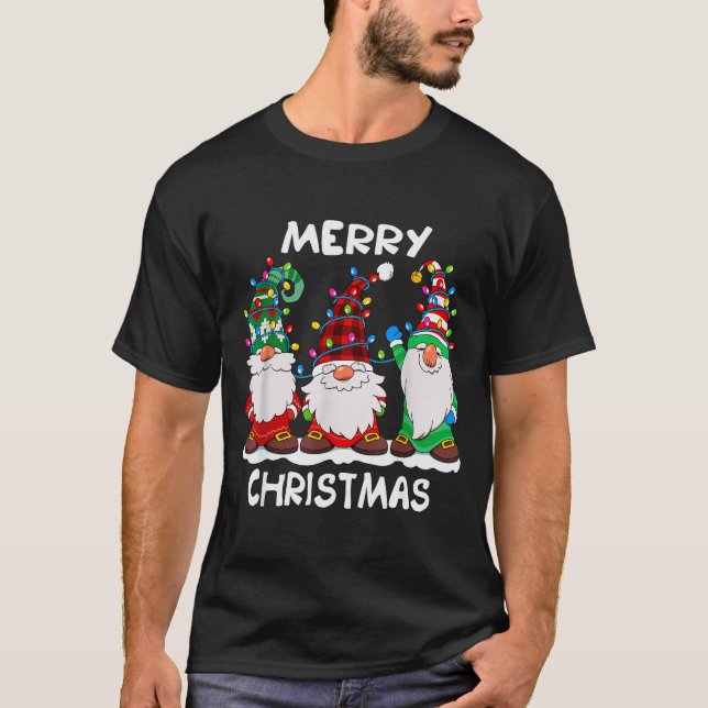 Camiseta Merry Christmas Gnomes Xmas Family Men Women  (Frente)