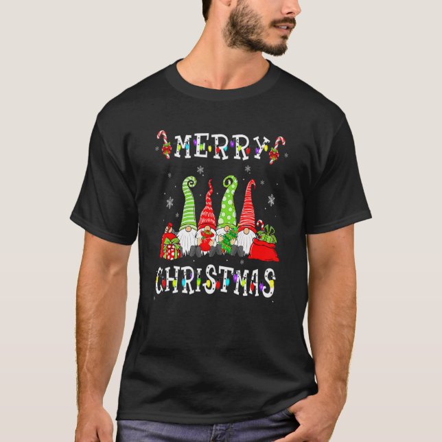 Camiseta Merry Christmas Gnomes  Xmas Gnome (Frente)