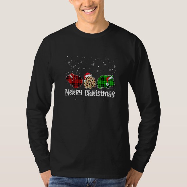 Camiseta Merry Christmas Guinea pig Animals Leopard Buffalo (Frente)