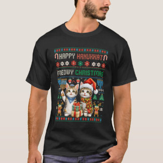 Camiseta Merry Christmas Happy Hanukkah Cat Hanukkat Jewish