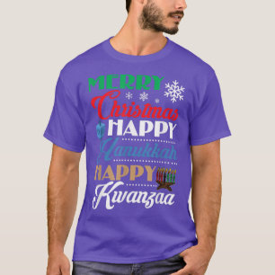 Camiseta Merry Christmas Happy Hanukkah Happy Kwanzaa