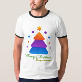 Camiseta Merry Christmas Happy New Year Men’s Ringer T-Shir