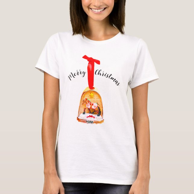 Camiseta Merry Christmas Horse T-Shirt (Frente)