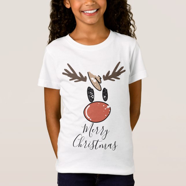 Camiseta Merry Christmas humor engraçado rendeer (Frente)
