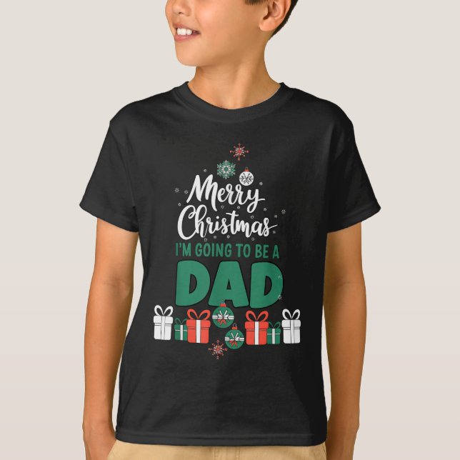 Camiseta Merry Christmas I'm Going To Be A Dad Pregnant Wif (Frente)