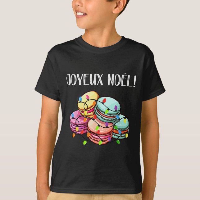 Camiseta Merry Christmas In French _ Macarons Joyeux Noel  (Frente)