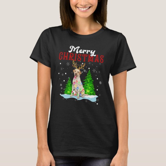Camiseta Merry Christmas Labrador Tree Lights Labrador Chri (Frente)