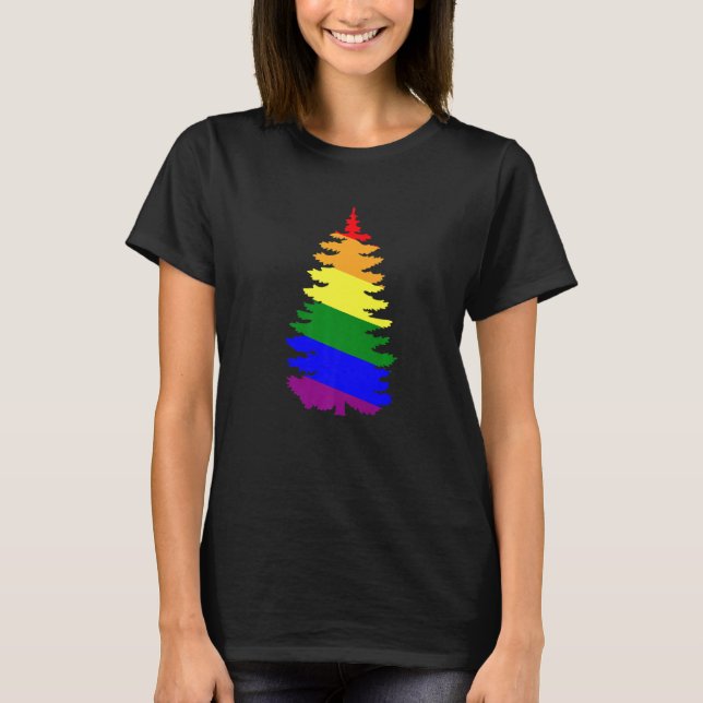 Camiseta Merry Christmas LGBT Community Xmas Tree Gay (Frente)