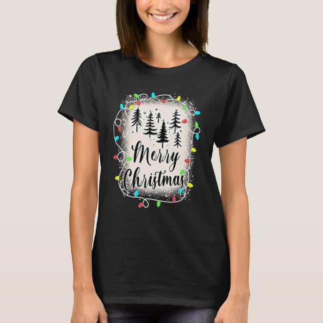 Camiseta Merry Christmas Lights Up Matching Family Xmas 1 (Frente)