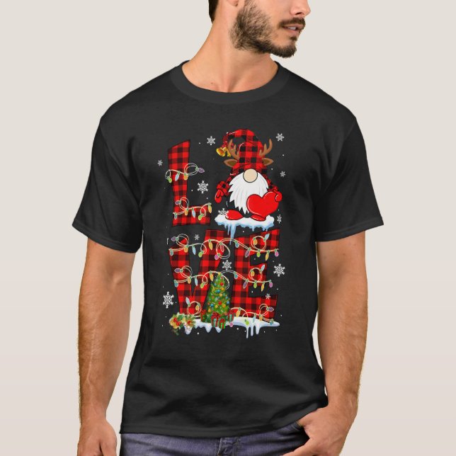 Camiseta Merry Christmas Love  Gnome Winter Snow (Frente)
