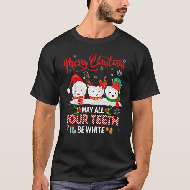 Camiseta Merry Christmas May All Your Teeth Be White Dental (Frente)