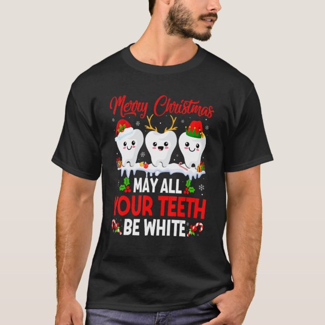 Camiseta Merry Christmas May All Your Teeth Be White Dental (Frente)