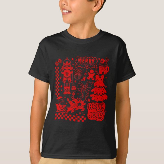 Camiseta Merry Christmas Nutcracker Santa Clause Gingerbrea (Frente)