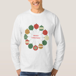 Camiseta Merry Christmas Ornament Circle – Vintage Holiday